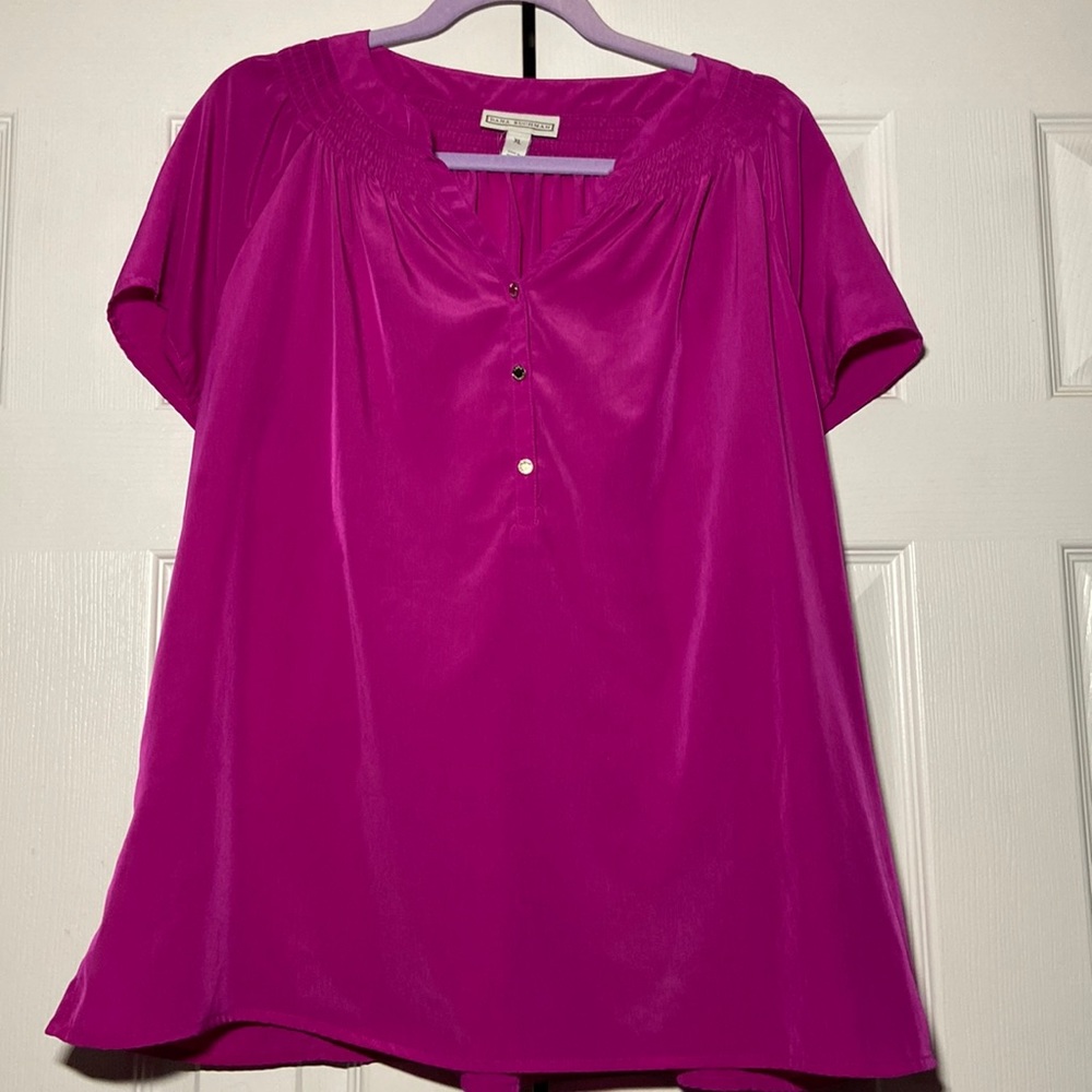 Dana Buckman XL Short Sleeve Blouse